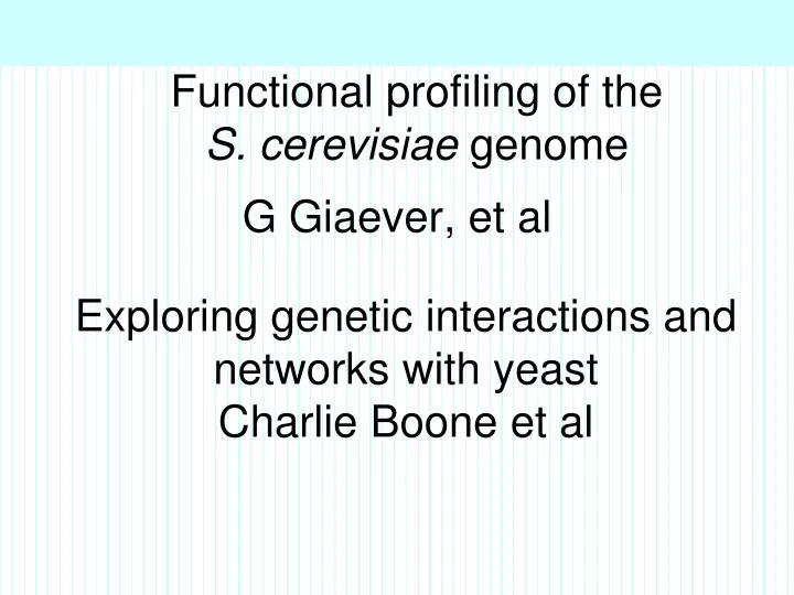 functional profiling of the s cerevisiae genome