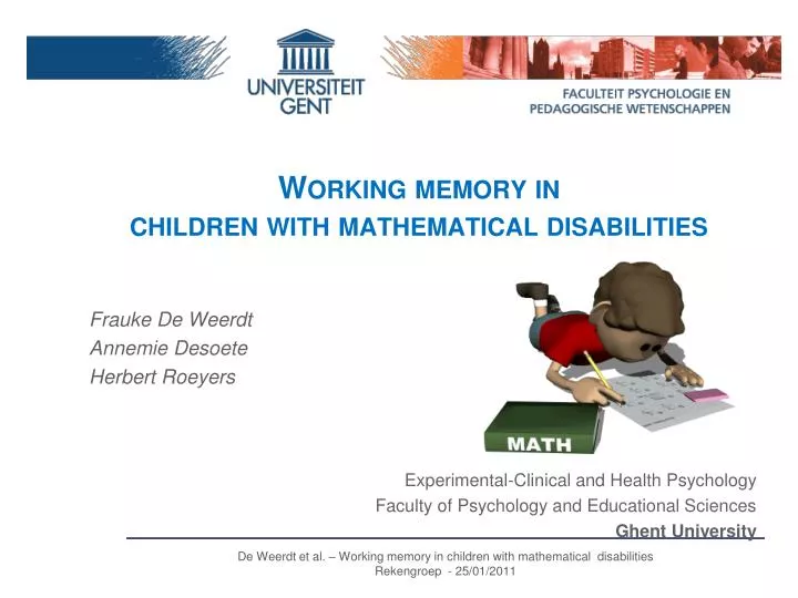 working memory in children with mathematical disabilities
