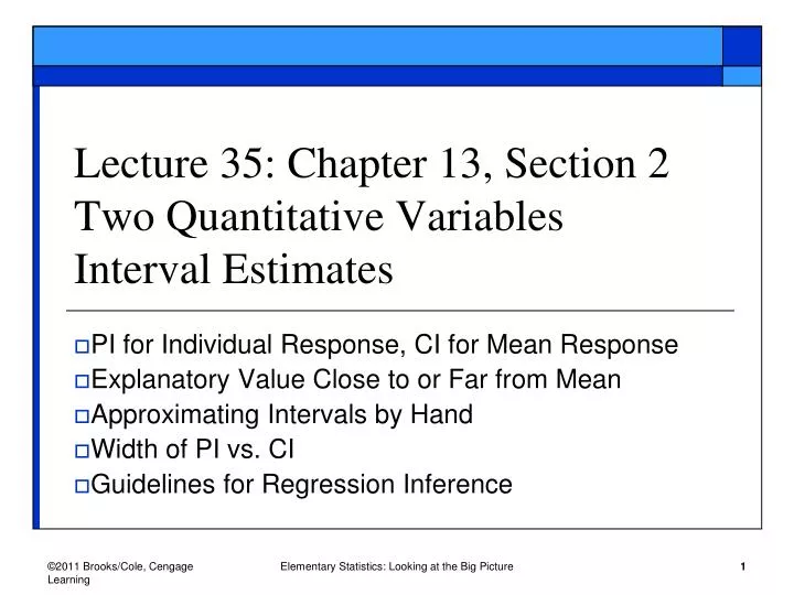 lecture 35 chapter 13 section 2 two quantitative variables interval estimates