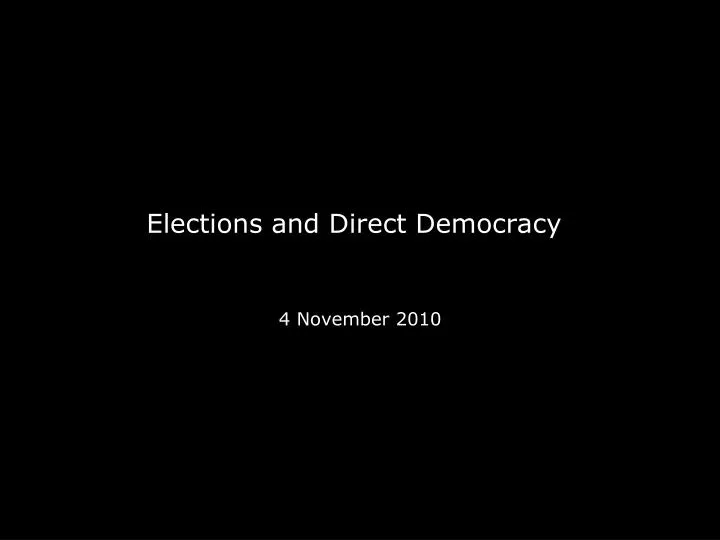 elections and direct democracy