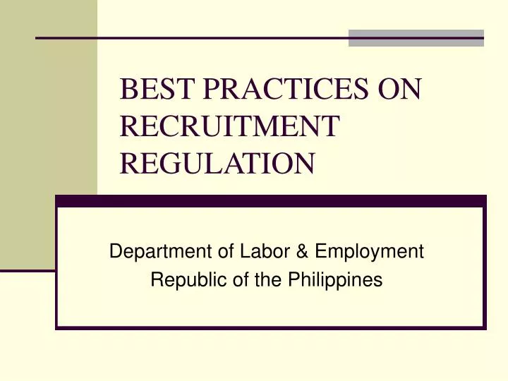 best practices on recruitment regulation