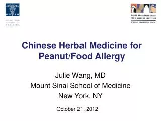 Chinese Herbal Medicine for Peanut/Food Allergy