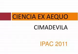 CIENCIA EX AEQUO