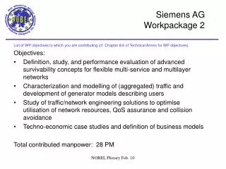 Siemens AG Workpackage 2