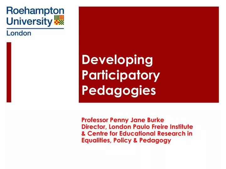 developing participatory pedagogies
