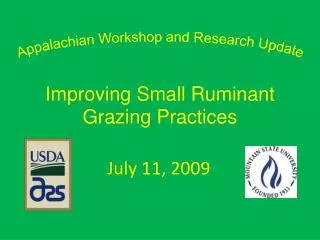 Appalachian Workshop and Research Update