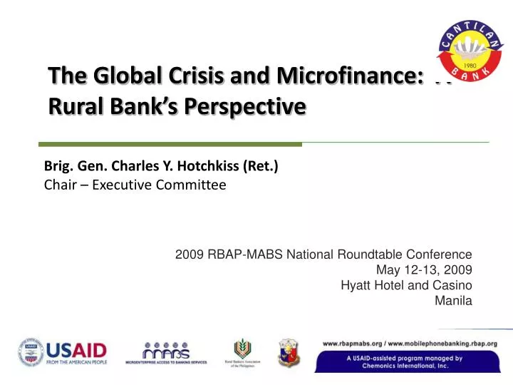 the global crisis and microfinance a rural bank s perspective