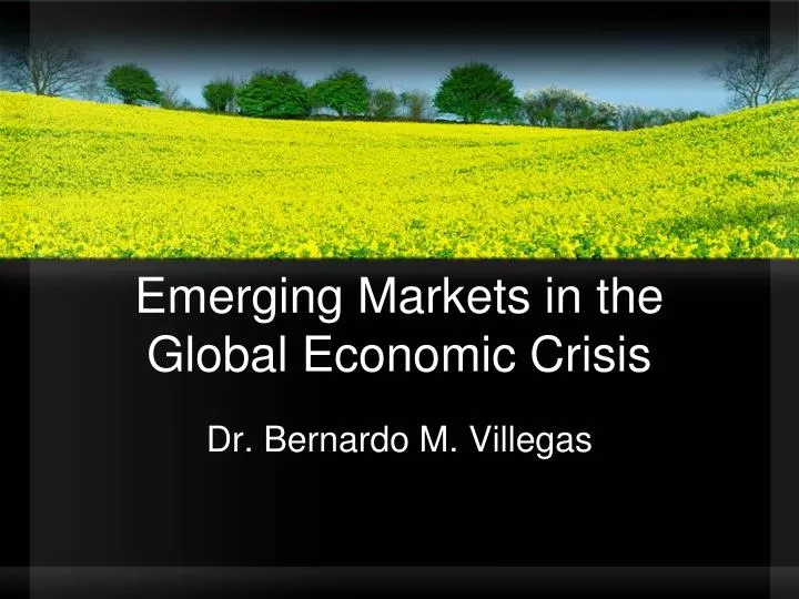 emerging markets in the global economic crisis