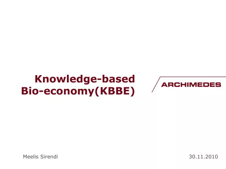 knowledge based bio economy kbbe