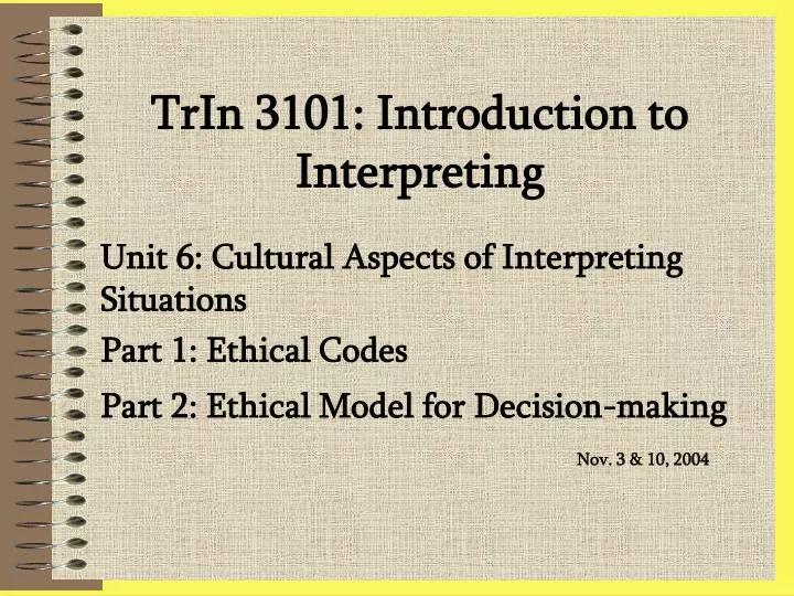 trin 3101 introduction to interpreting