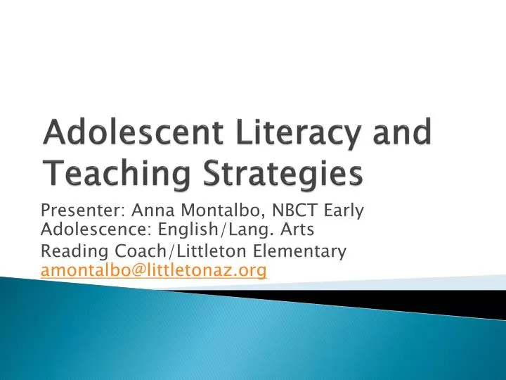 adolescent literacy and teaching strategies