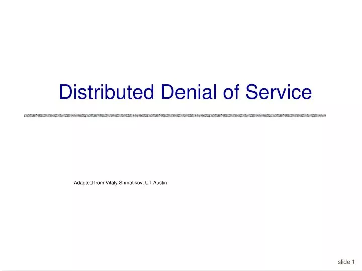 distributed denial of service