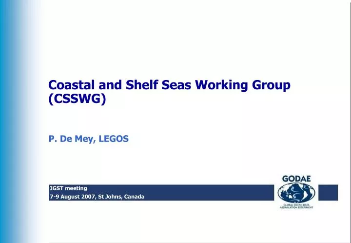 coastal and shelf seas working group csswg