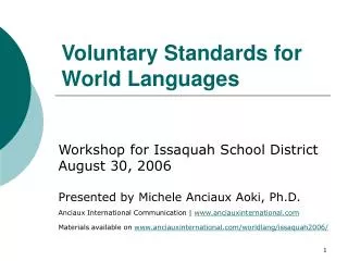 Voluntary Standards for World Languages