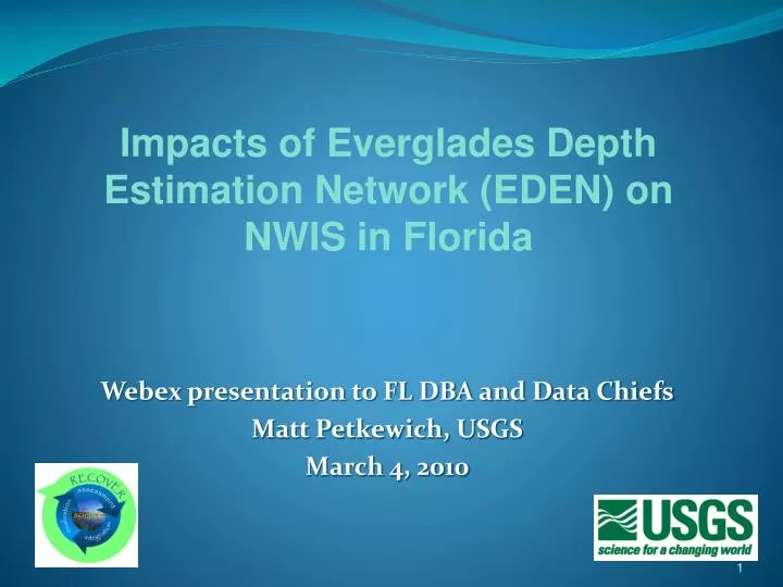 webex presentation to fl dba and data chiefs matt petkewich usgs march 4 2010