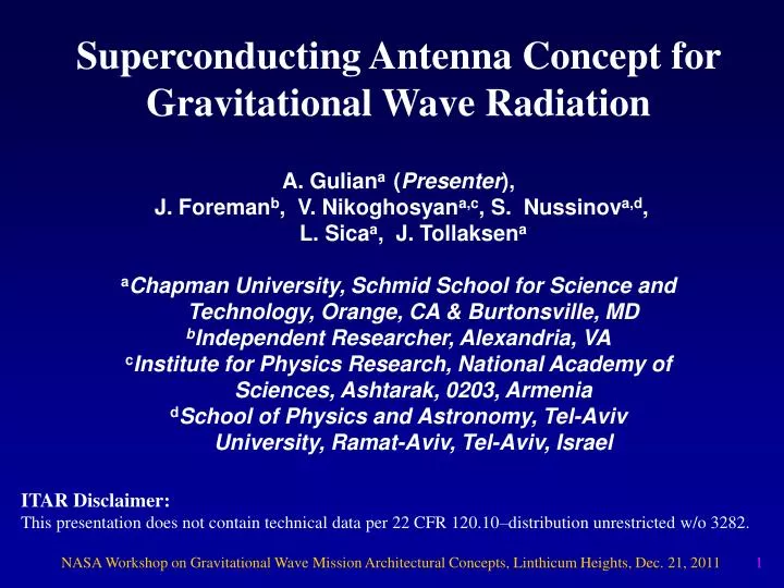 superconducting antenna concept for gravitational wave radiation