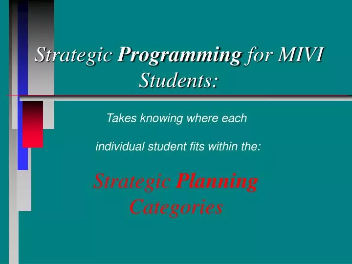 strategic programming for mivi students