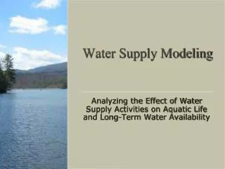 Water Supply Modeling