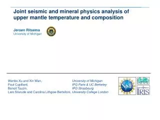 Joint seismic and mineral physics analysis of upper mantle temperature and composition