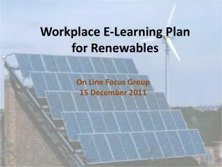 Workplace E-Learning Plan for Renewables