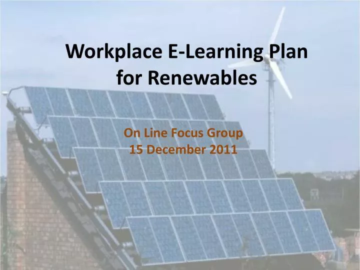 workplace e learning plan for renewables