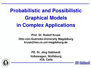 Probabilistic and Possibilistic Graphical Models in Complex Applications