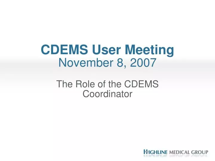 cdems user meeting november 8 2007