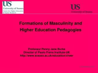Formations of Masculinity and Higher Education Pedagogies
