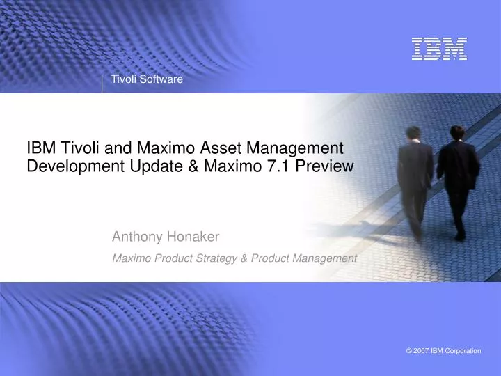 ibm tivoli and maximo asset management development update maximo 7 1 preview
