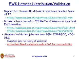 EWK Dataset Distribution/Validation