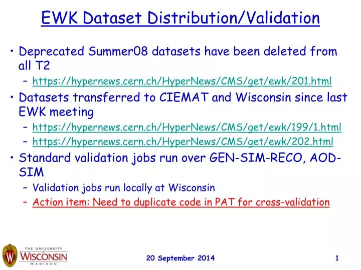 ewk dataset distribution validation