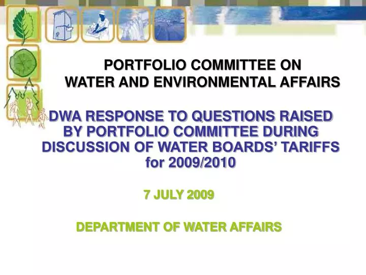 portfolio committee on water and environmental affairs