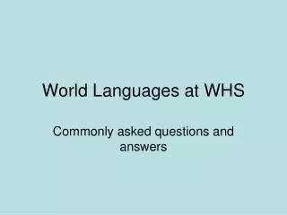 World Languages at WHS