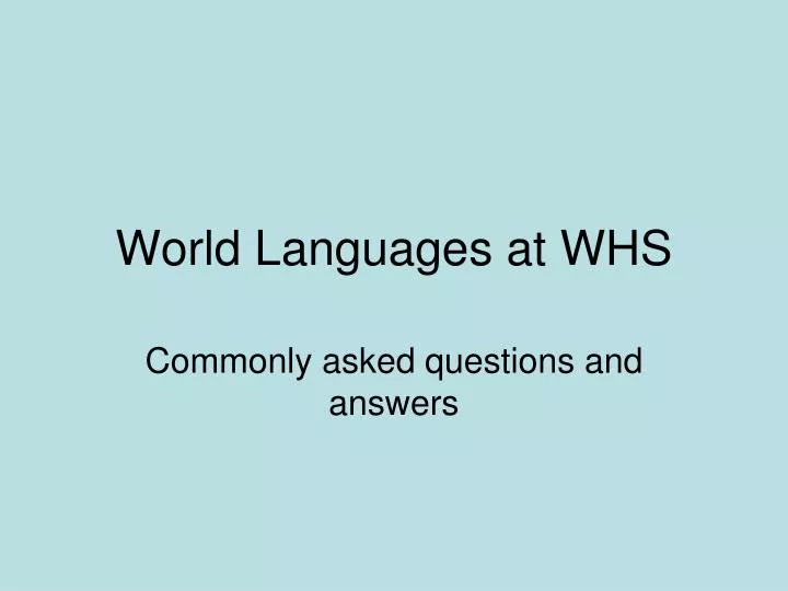 world languages at whs
