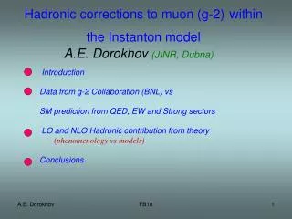 Hadronic corrections to muon (g-2) within the Instanton model