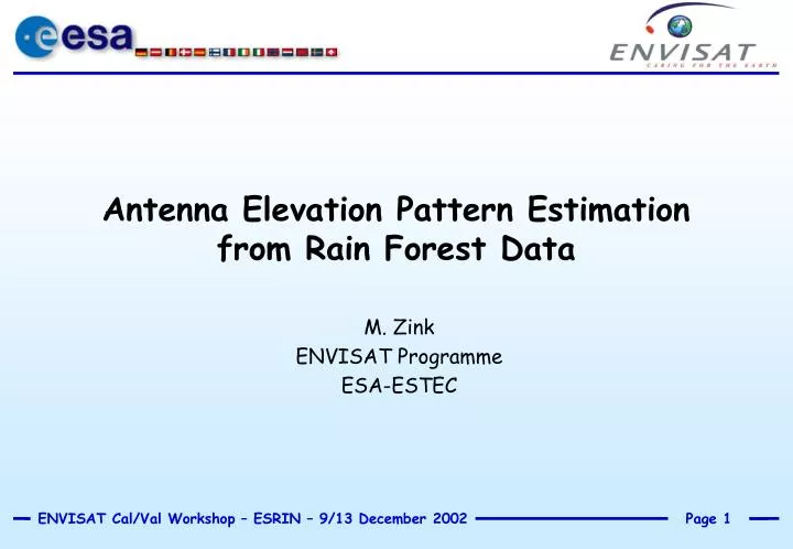 antenna elevation pattern estimation from rain forest data