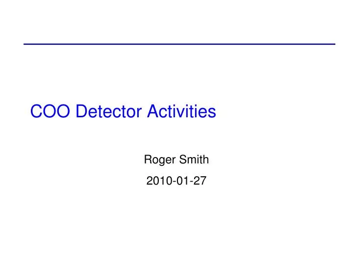 coo detector activities