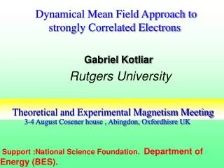 Theoretical and Experimental Magnetism Meeting