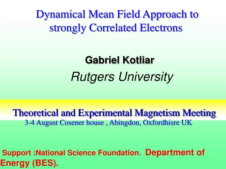 theoretical and experimental magnetism meeting