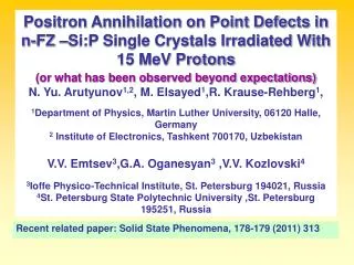 Recent related paper: Solid State Phenomena, 178-179 (2011) 313