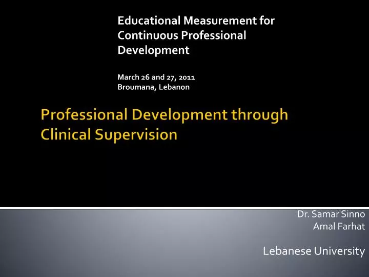 professional development through clinical supervision