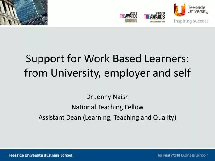 support for work based learners from university employer and self