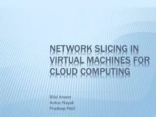 Network Slicing in Virtual Machines for Cloud Computing