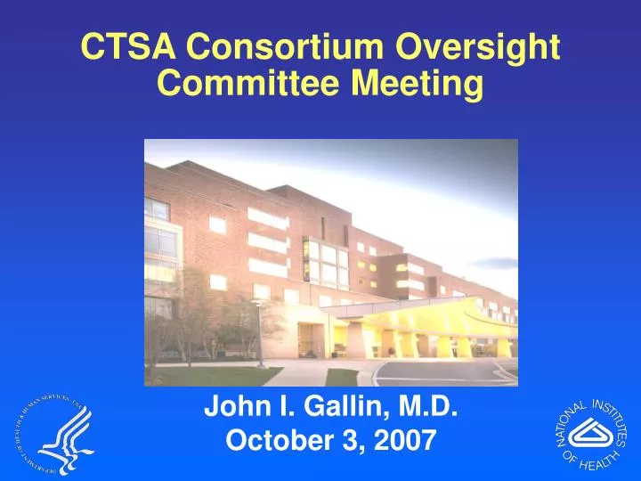 ctsa consortium oversight committee meeting