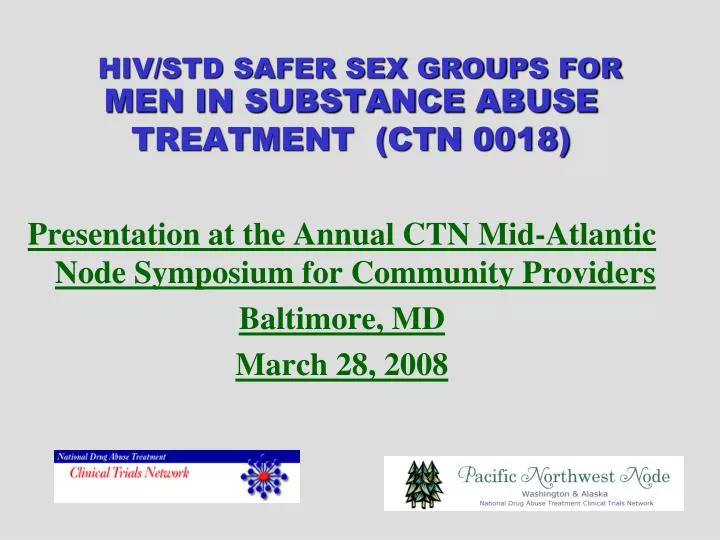 men in substance abuse treatment ctn 0018
