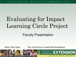 Evaluating for Impact Learning Circle Project