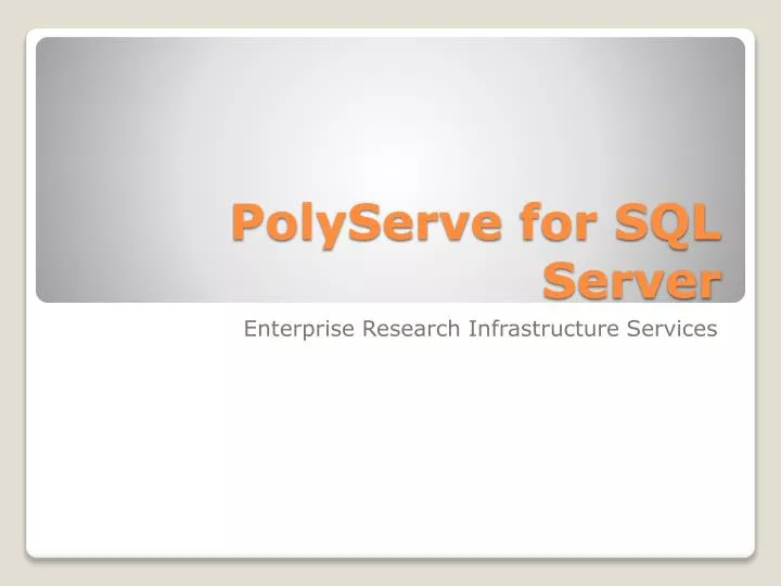 polyserve for sql server