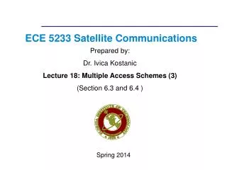 ECE 5233 Satellite Communications