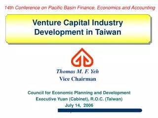 Council for Economic Planning and Development Executive Yuan (Cabinet), R.O.C. (Taiwan)