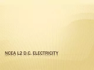 NCEA L2 D.C. Electricity
